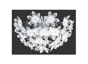 8055303624783 - Iperbriko - Blowball Deckenleuchte 3-flammig Chrom Weiß Blumen Ø55 cm Trio Lighting