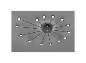 8055303625872 - Iperbriko - Peacock indirektes Licht Deckenleuchte und 14 einstellbare Peacock Black Led Spots Trio Lighting