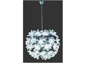 8055303631965 - Iperbriko - Blowball Suspension 5 Lichter Chrom Weiß Blumen Ø50 cm Trio Beleuchtung