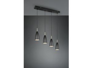 8055303632283 - Iperbriko - Isola Farin Linear Suspension 4 Lichter Schwarz und Messing Trio Beleuchtung