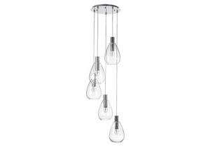 8055303690160 - Iperbriko - Kronleuchter 5 Lichter transparent Silber D48x180h