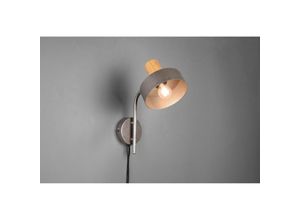 8055303834717 - Iperbriko - Wandleuchte Gaya 1xE14 Antik Nickel und Holz H32 cm Trio Lighting