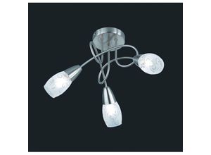 8055303855057 - Iperbriko - Colmar Nickel Strahler 3 led Strahler Satiniertes Glas Ø47 cm Trio Beleuchtung