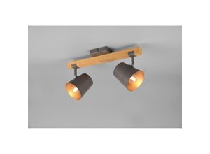 8055303855255 - Iperbriko - Verstellbarer Spotlight Double Holz und Nickel Metal Bell Trio Lighting