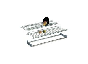 8055303859567 - Iperbriko - Einstellbares integriertes Abtropfgestell aus Chrom und 76 x 25 cm Tablett