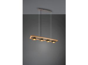 8055303865162 - Iperbriko - Rechteckiger Kronleuchter mit 4 verstellbaren Spots aus Holz und vernickeltem Metall Bell Trio Lighting