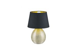 8055303873457 - Lampe Groß Gold Keramiksockel Schwarz Luxor Lampenschirm Ø24 cm Trio Lighting