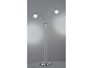 8055303885498 - Iperbriko - Stehlampe Nickel und weißes Glas 2xE14 H125 cm Antibes Trio Lighting