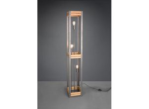 8055303885832 - Iperbriko - Vintage rustikale Naturholz Khan Antik Nickel Stehlampe H153 cm Trio Beleuchtung
