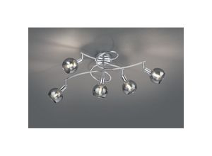 8055303887591 - Iperbriko - Trio Lighting Brest Chrome Pinwheel Deckenleuchte 5 Rauchgläser