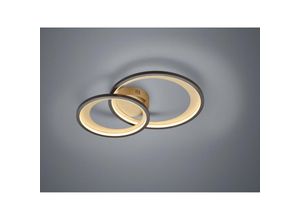 8055303887683 - Iperbriko - Granada Double Circle Deckenleuchte Schwarz-Gold Led 29W Dimmbar L59 cm Trio Lighting