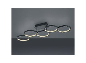 8055303888062 - Iperbriko - Vigo Dimmbare LED-Deckenleuchte 5 Hexagons L90 cm Anthrazit Trio Lighting 8055303888062 - Iperbriko - Vigo Dimmbare LED-Deckenleuchte 5 Hexagons L90 cm Anthrazit Trio Lighting