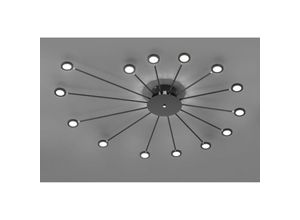 8055303888949 - Iperbriko - Peacock indirektes Licht Deckenleuchte und 14 einstellbare Peacock Black Led Spots Trio Lighting