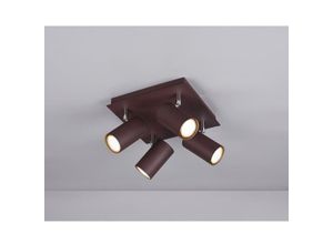 8055303889076 - Iperbriko - Quadratische Deckenleuchte 4 verstellbare Strahler Marley Ruggine Trio Lighting