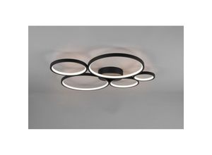 8055303889410 - Iperbriko - Rondo Deckenleuchte 5 Kreise Led Dimmbar Schwarz L59 cm Trio Beleuchtung