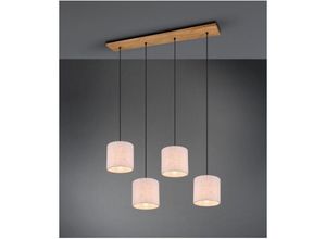 8055303911555 - Iperbriko - Pendelleuchte Elmau 4xE27 Lampenschirme Nickel und Sand L100 cm Trio Lighting