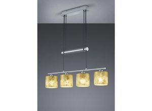 8055303911654 - Aufhängung Garda Nickel 4 Stofflampenschirme Gold L77 cm Trio Lighting