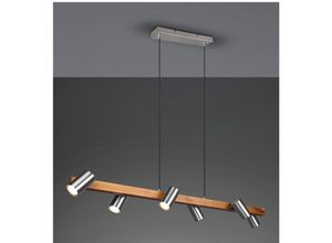 8055303911821 - Iperbriko - Aufhängung Isola Legno 6 einstellbare zylindrische Nickel-Spots Marley Trio Lighting