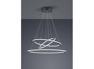 8055303911920 - Iperbriko - Dimmbare LED-Aufhängung 3 Ringe Durban Anthrazit Ø80 cm Trio Lighting