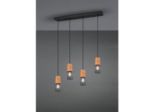 8055303912828 - Iperbriko - Aufhängung Tosh Schwarz 4xE27 Holz- und Metallkäfig L65 cm Trio Lighting