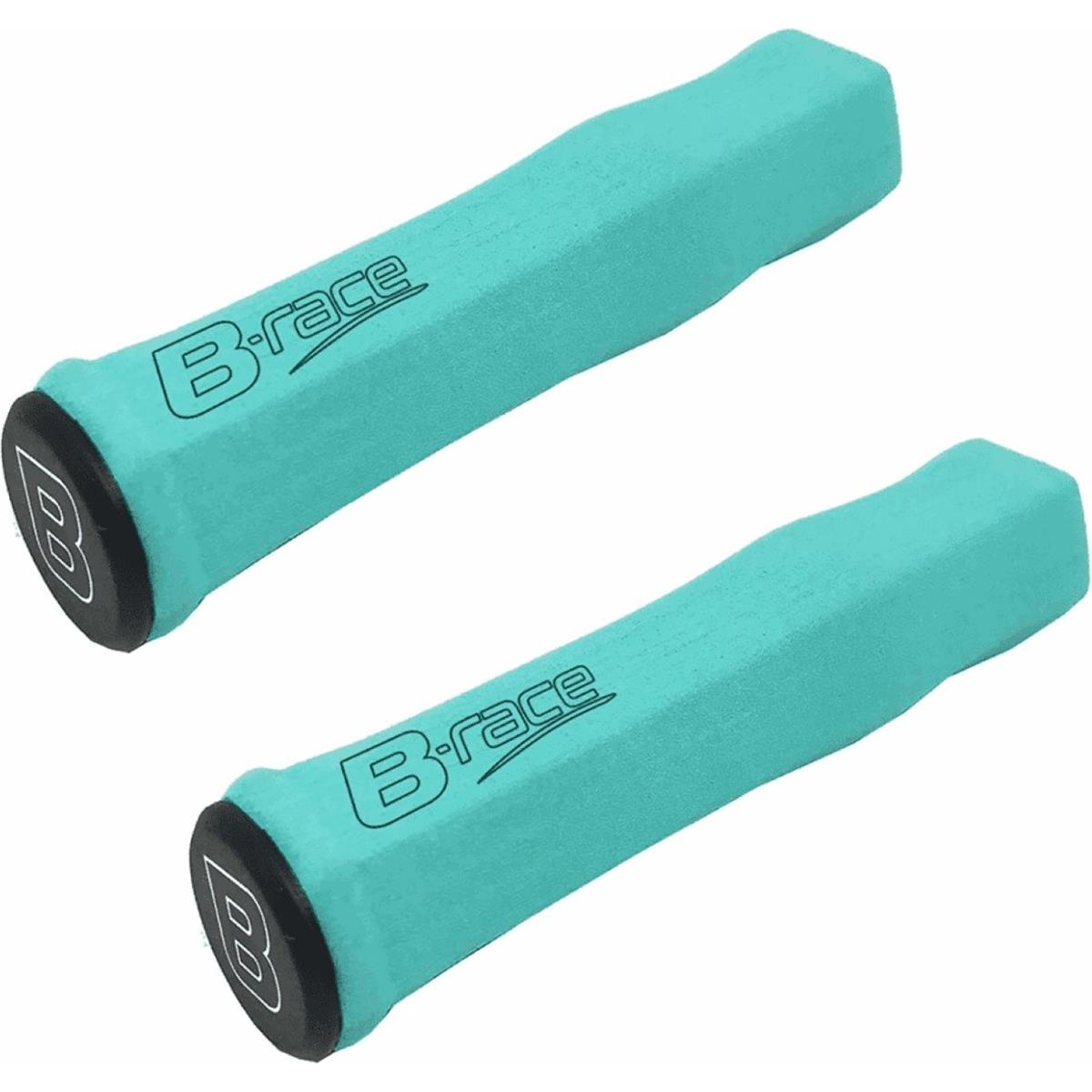 8055320653827 - Weiche Schwammgriffe Aquamarin 127mm mit Lenkerstopfen für Fahrrad oder Roller