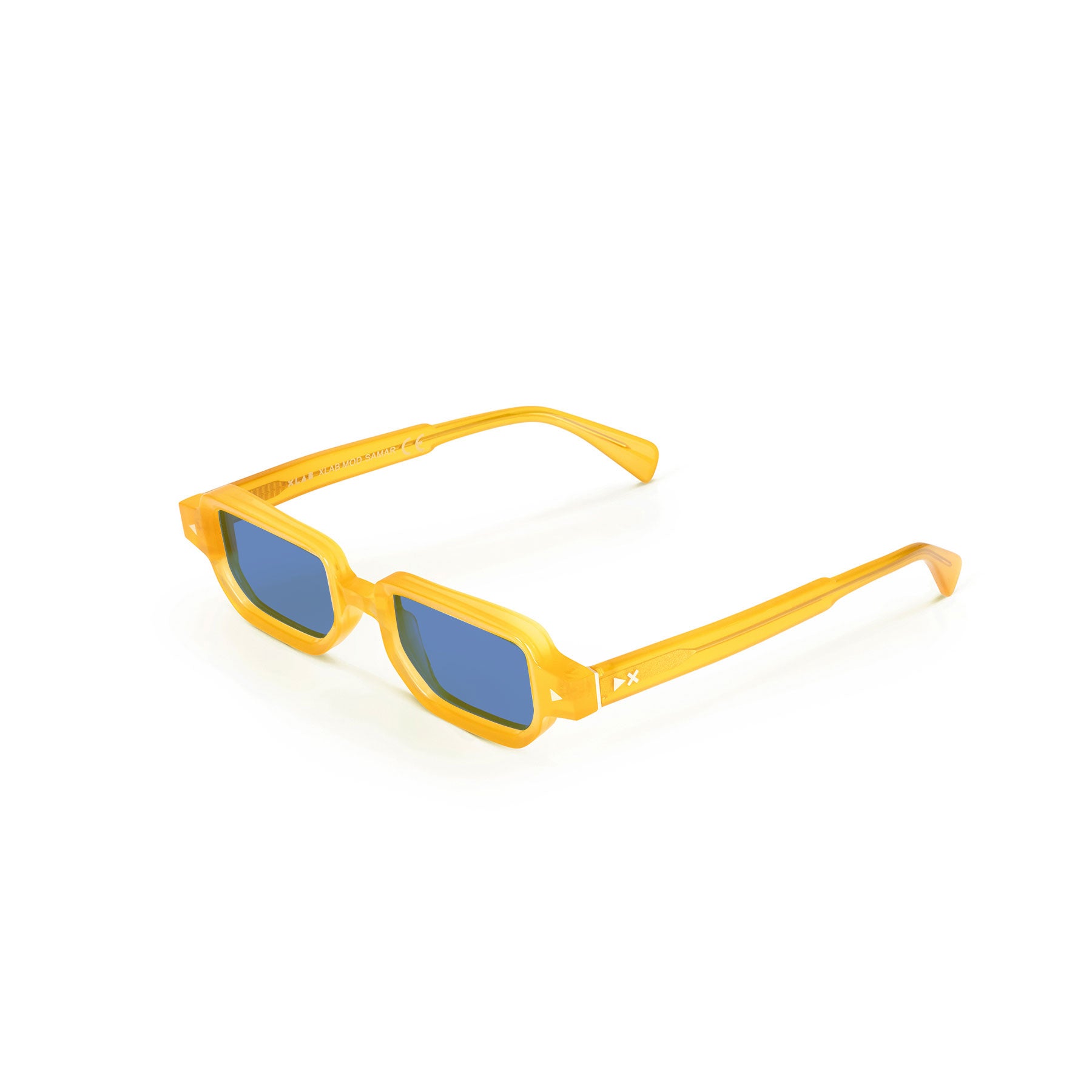8055385821674 - XLAB Unisex SAMAR Sonnenbrillen Acetat Gelb Hellblau Quadratisch Polarisiert