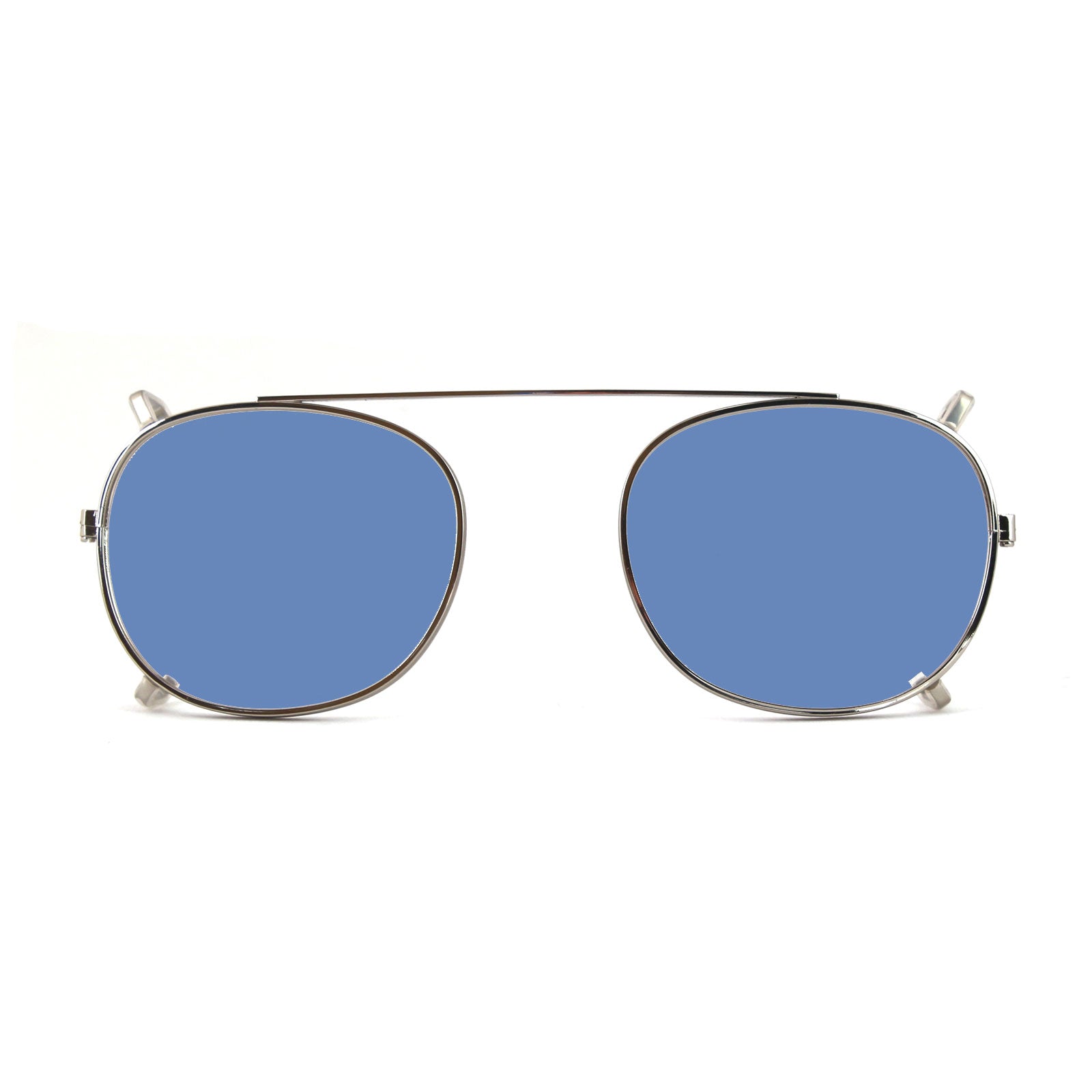 8055385828222 - XLAB Unisex Clip-on 02 Argento Azzurro polarizzato per 8004 stile moscot calibro 48mm Clip on Acetat Silber Hellblau Pantos Polarisiert