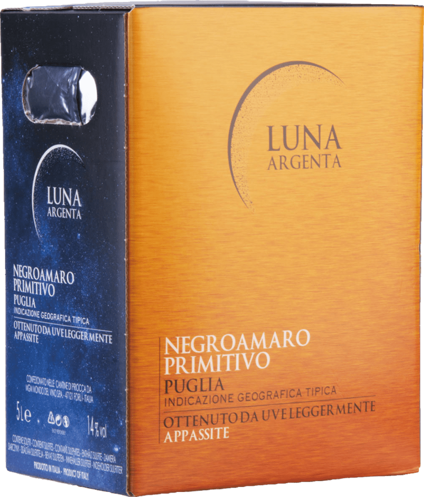 8055684028071 - Luna Argenta Negroamaro Primitivo Appassite - 5l-Bag-in-Box