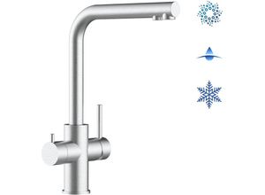 8055765121530 - Vizio - 5 Wege Wasserhahn Edelstahl Massiv Kuechenarmatur mit l 360 schwenkbarem Auslauf - Edelstahl Gebuerstet