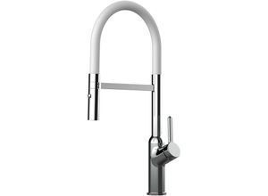 8055765124418 - Vizio - Wasserhahn Kueche Spueltischarmatur Verchromt Kuechenarmatur mit Weiss 360 schwenkbarem Auslauf und abnehmbare 2 strahl Handbrause - bod