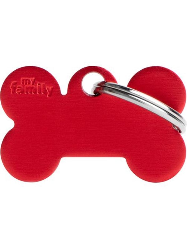 8055960251605 - ID Tag Basic collection Small Bone Red in Aluminum