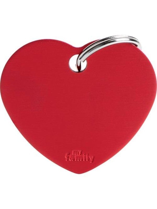 8055960251858 - ID Tag Basic collection Big Heart Red in Aluminum