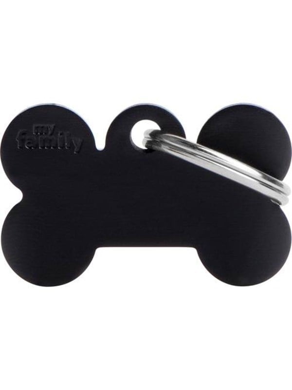 8055960254231 - ID Tag Basic collection Small Bone Black in Aluminum