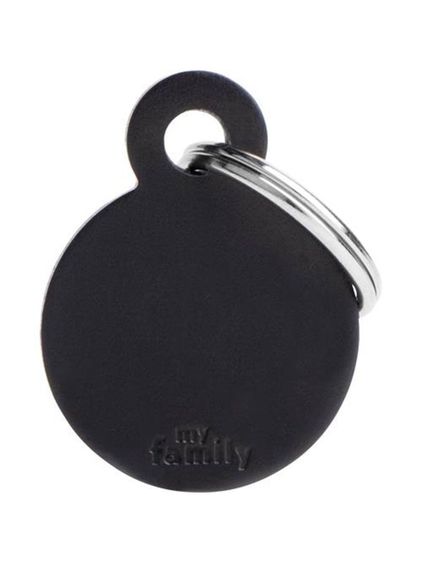 8055960254255 - ID Tag Basic collection Small Round Black in Aluminum