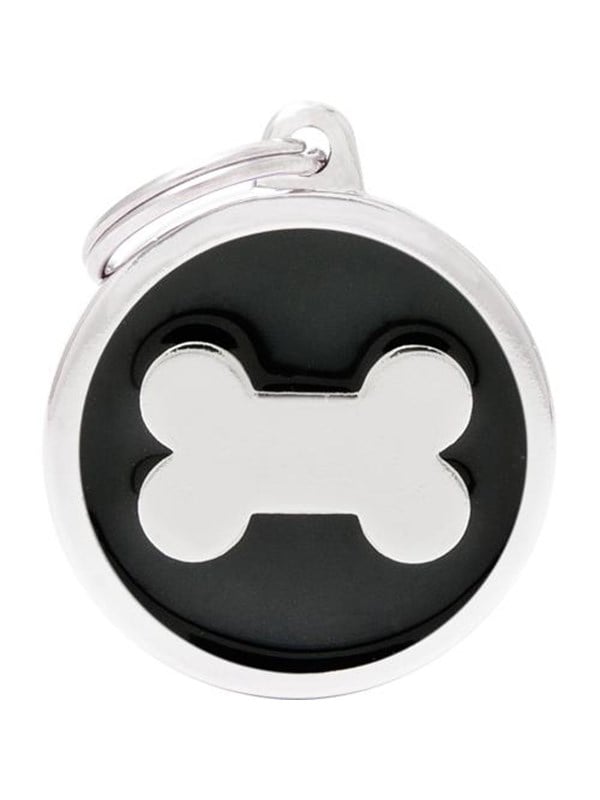 8055960259397 - Classic Big Black Circle Bone ID Tag