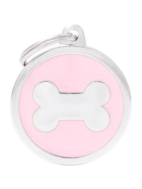 8055960259410 - Classic Big Pink Circle Bone ID Tag