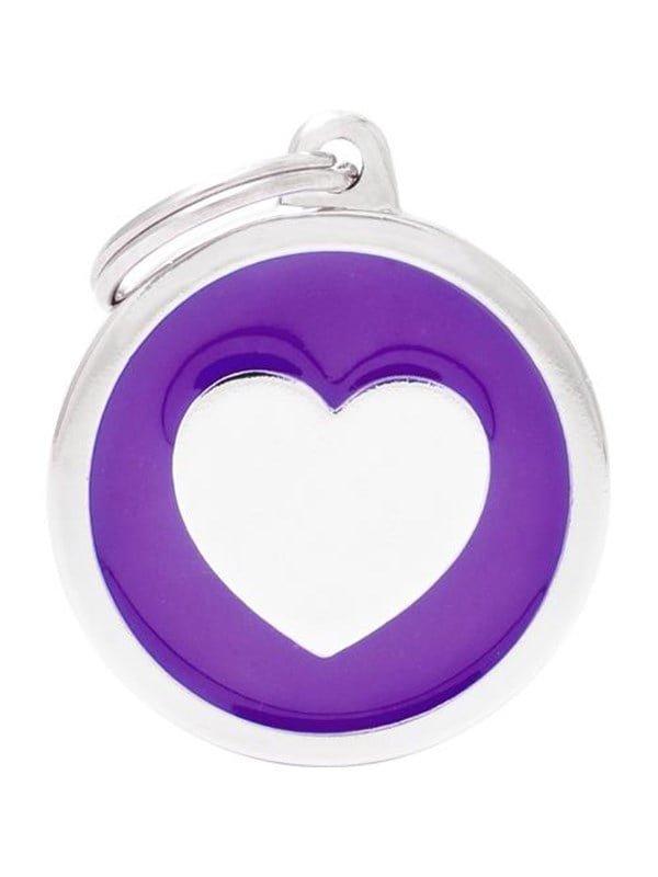 8055960259489 - Classic Big Purple Circle Heart ID Tag