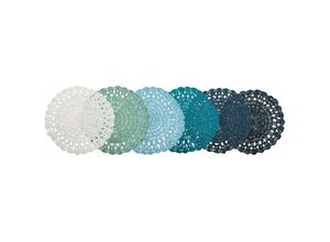 8056159072278 - Shades of (Villa deste) 6er-Set Tischsets Uncinetto in Blau - Ø 38 cm