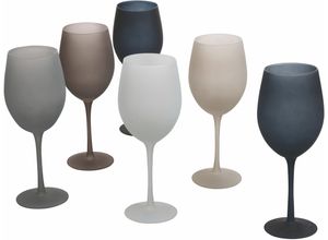 8056159115265 - Weinglas VILLA DESTE Happy Hour Stones Trinkgefäße Gr Ø 75 cm x 24 cm 550 ml 6 tlg grau (grau hellgrau dunkelgrau) Weinglas Weingläser und Dekanter Gläser-Set 6-teilig Inhalt 550 ml