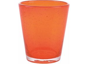 8056159115722 - Gläser-Set VILLA DESTE Cancun Satin aquamarin Trinkgefäße Gr Ø 88 cm x 10 cm 330 ml orange Gläser-Sets Wassergläser-Set 6-teilig Inhalt 330 ml