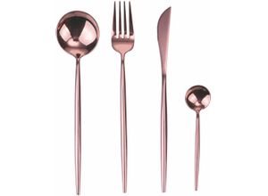 8056159118068 - Besteck-Set VILLA DESTE Preciosa Essbesteck-Sets Gr 24 tlg rosegold (kupfer) Besteckgarnituren Essbesteck-Set 24-teilig für 6 Personen poliert Edelstahl 180