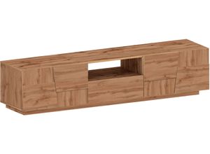 8056244371804 - Lowboard TECNOS Pongo Sideboards Gr B H T 220 cm x 46 cm x 442 cm 1 braun (oak wotan) Lowboards