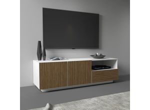 8056244376007 - Lowboard INOSIGN VEGALowboardTV BoardTV Schrank150 cm Sideboards Gr B H T 150 cm x 46 cm x 43 cm 150 cm 1 weiß (weiß matt canneté hell) Lowboards mit 2 Türen und 1 SchubladeFronten Rillen-Optik