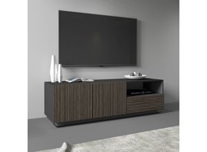 8056244376014 - Lowboard INOSIGN VEGALowboardTV BoardTV Schrank150 cm Sideboards Gr B H T 150 cm x 46 cm x 43 cm 150 cm 1 schwarz (anthrazit matt canneté dunkel) Lowboards mit 2 Türen und 1 SchubladeFronten Rillen-Optik