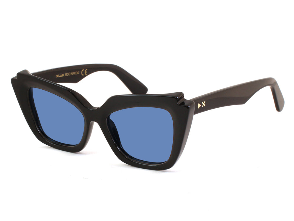 8056249000365 - XLAB Damen NAXOS Gläser SONNENBRILLEN Acetat Schwarz Hellblau Cat Eye Polarisiert 8056249000365 - XLAB Damen NAXOS Gläser SONNENBRILLEN Acetat Schwarz Hellblau Cat Eye Polarisiert