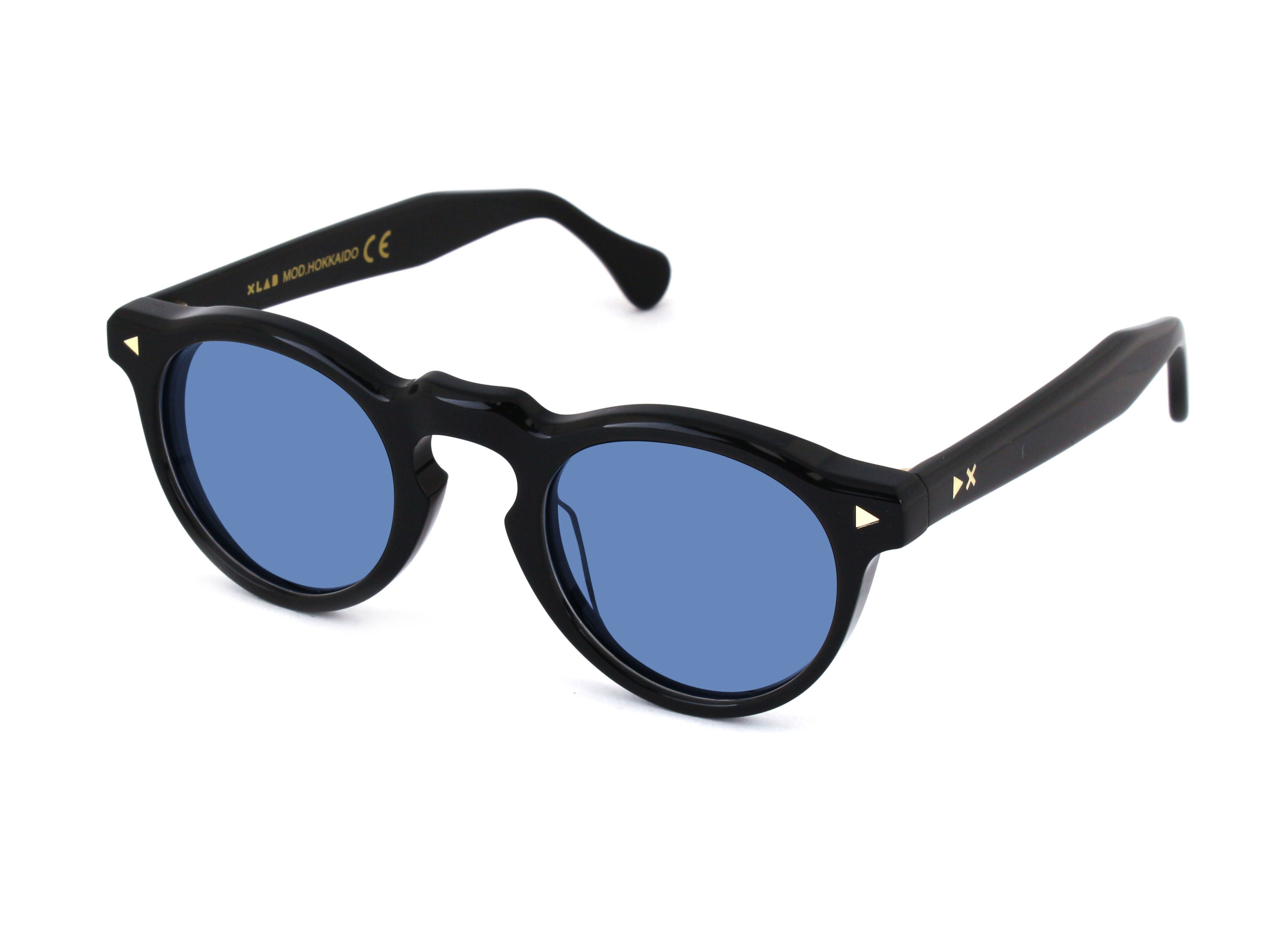 8056249004554 - XLAB Unisex HOKKAIDO Gläser SONNENBRILLEN Acetat Schwarz Hellblau Panthos Polarisiert