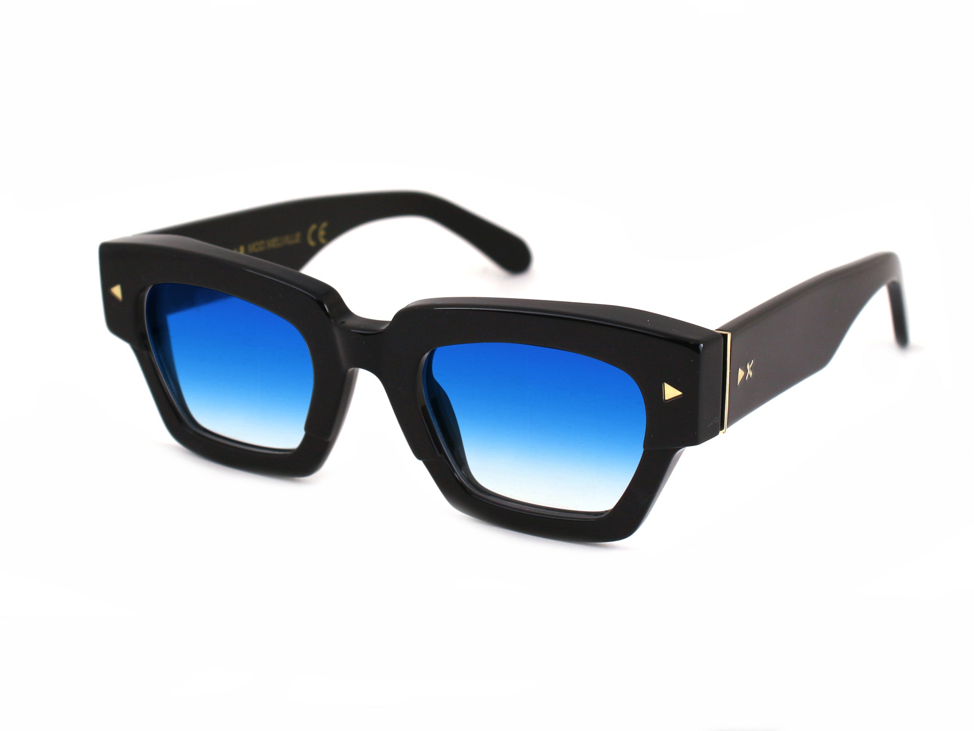 8056249008897 - XLAB Unisex MELVILLE Gläser SONNENBRILLEN Acetat Schwarz Hellblau Quadratisch  Schattiert