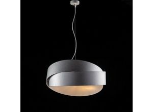 8056249320043 - Webmarketpoint - Lampadario a sospensione in ferro Bianco Argento due luci 46x h22 cm