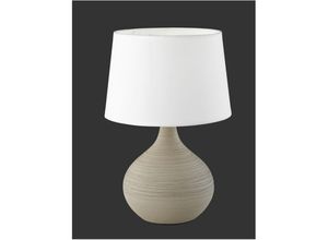 8056249320258 - Webmarketpoint - Piccolo Lumetto Moderno Ceramica Cappuccino con Paralume Martin Trio Lighting