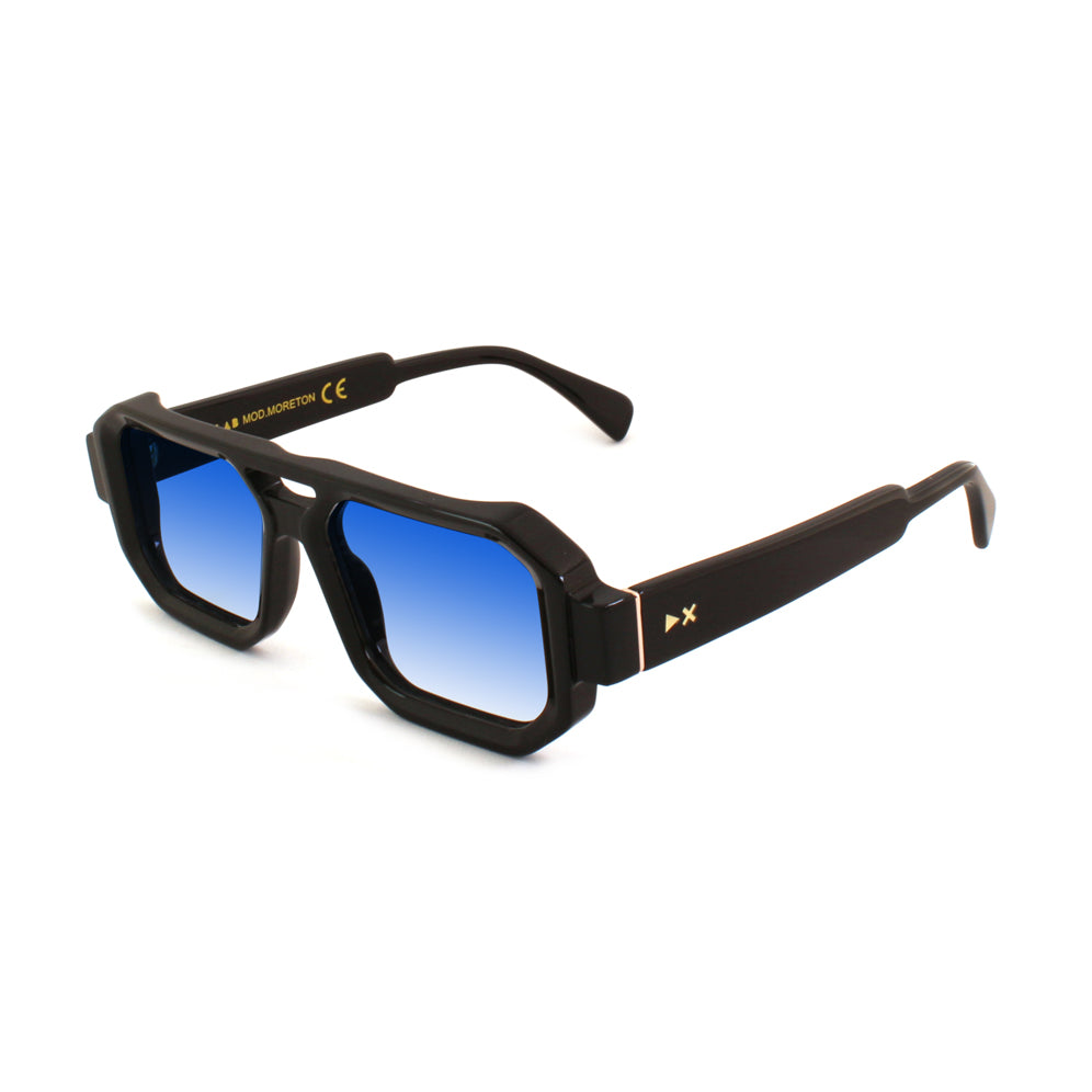 8056249752288 - XLAB Herren MORETON Gläser SONNENBRILLEN Acetat Schwarz Hellblau Quadratisch  Schattiert